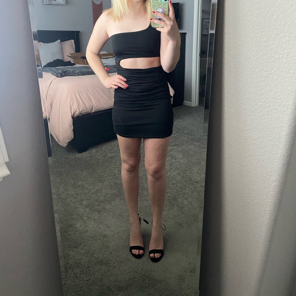 Black mini dress